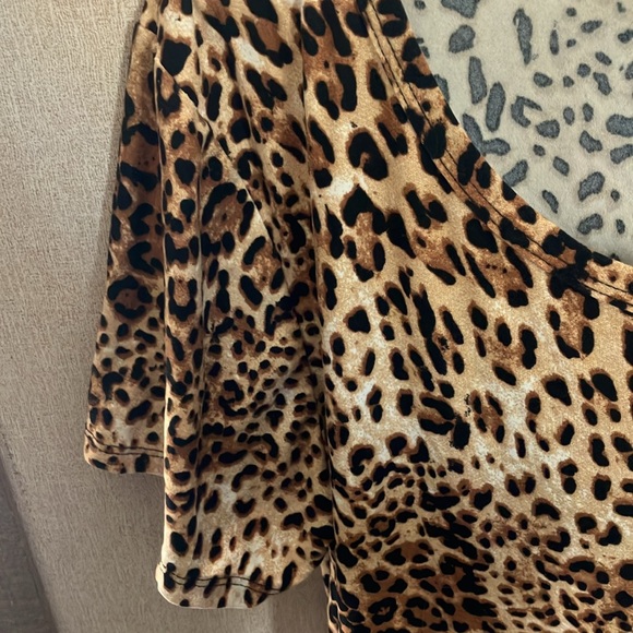 French pastry Brown Leopard Print Blouse 2x - Picture 3 of 3